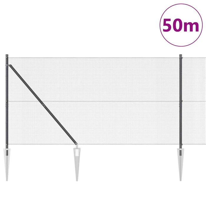 Stâlp de gard. Gri 50 x 1,2 m (plasã de 12 x 12 mm) Oțel și PVC - WALTI WALTI