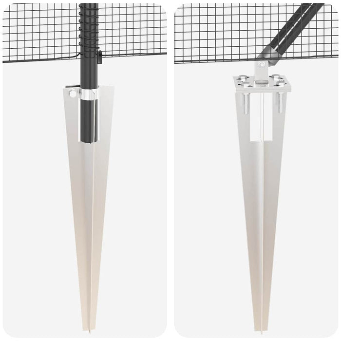 Stâlp de gard. Gri 100 x 0,4 m (plasă 12 x 12 mm) Oțel și PVC - WALTI WALTI