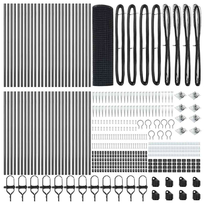 Stâlp de gard. Gri 100 x 0,4 m (plasă 25 x 25 mm) Oțel și PVC - WALTI WALTI