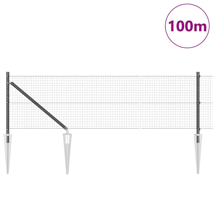 Stâlp de gard. Gri 100 x 0,5 m (plasă de 25 x 25 mm) - WALTI WALTI