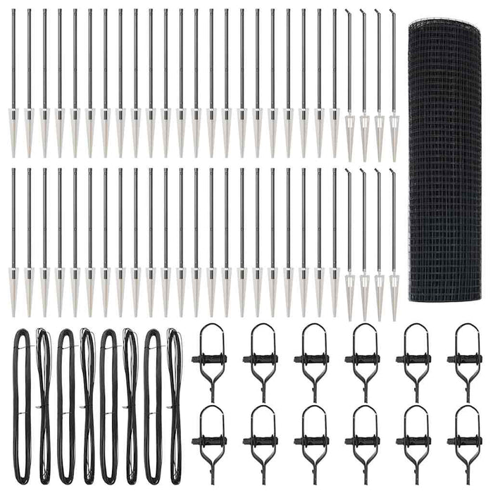Stâlp de gard. Gri 100 x 0,6 m (plasă de 16 x 16 mm) - WALTI WALTI
