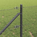 Stâlp de gard. Gri 100 x 0,6 m (plasă 19 x 19 mm) Oțel și PVC - WALTI WALTI