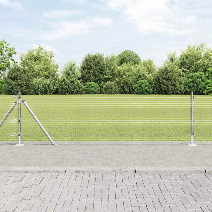 Stâlp de gard. Argintiu 10 x 0,5 m (plasă de 25 x 25 mm) Oțel - WALTI WALTI