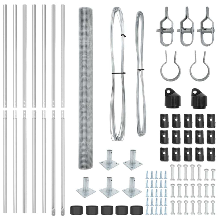 Stâlp de gard. Argintiu 10 x 1,5 m (plasă de 16 x 16 mm) Oțel - WALTI WALTI