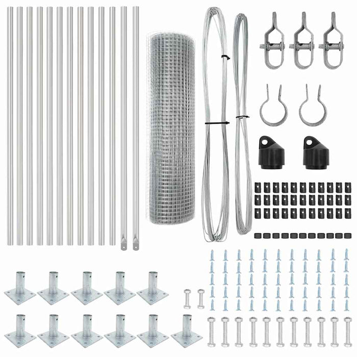 Stâlp de gard. Argintiu 25 x 0,5 m (mesh 19 x 19 mm) Oțel - WALTI WALTI