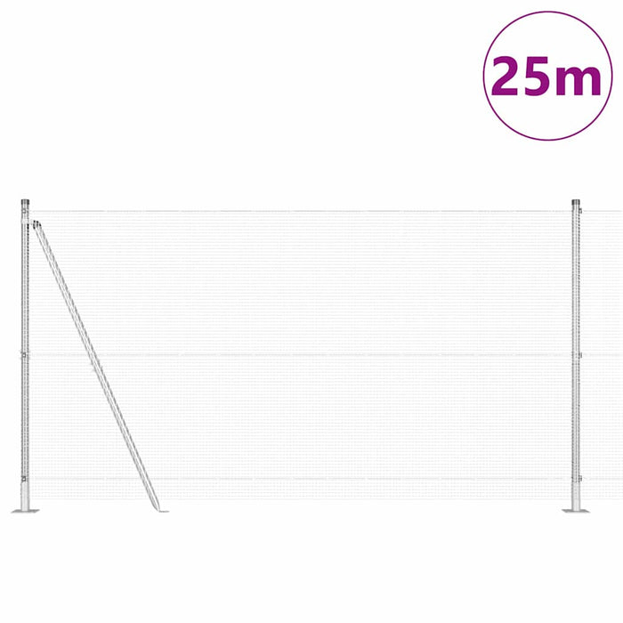 Stâlp de gard. Argintiu 25 x 1,2 m (plasă de 12 x 12 mm) Oțel - WALTI WALTI