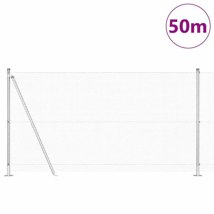 Stâlp de gard. Argintiu 50 x 1,2 m (plasã de 12 x 12 mm) Oțel - WALTI WALTI