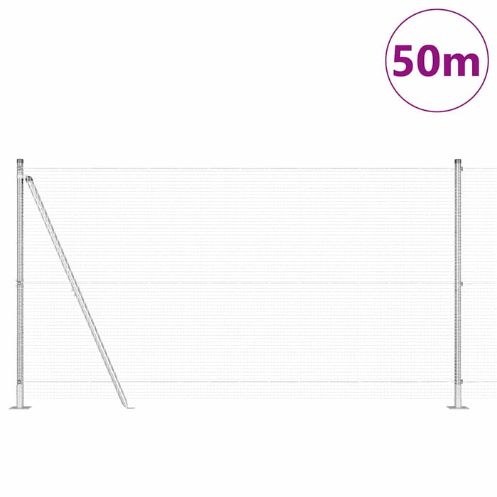 Stâlp de gard. Argintiu 50 x 1,2 m (plasă de 16 x 16 mm) Oțel - WALTI WALTI