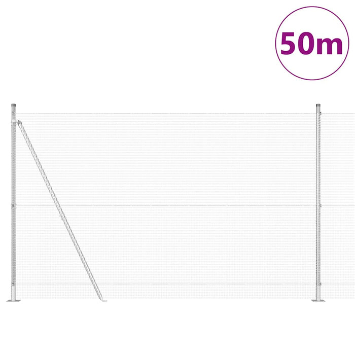 Stâlp de gard. Argintiu 50 x 1,4 m (plasă 12 x 12 mm) Oțel - WALTI WALTI