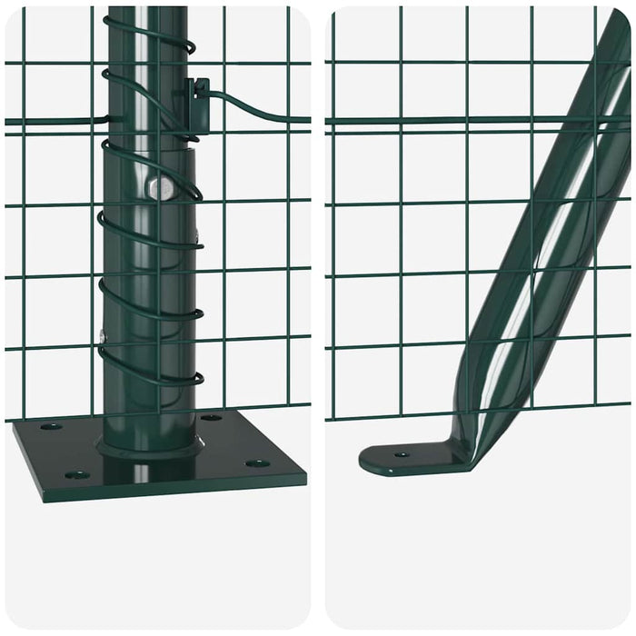 Stâlp de gard. Verde 10 x 1,4 m (25 x 25 mm plasă) Oțel și PVC - WALTI WALTI