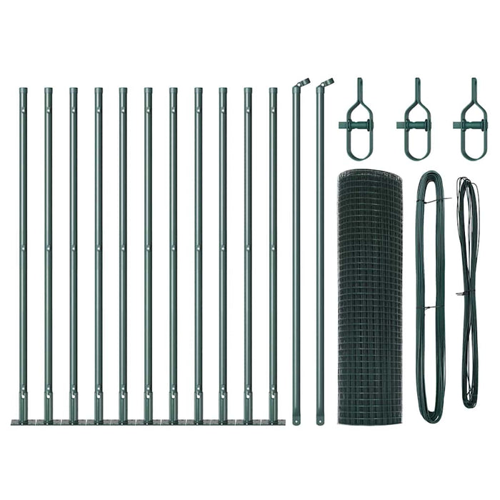 Stâlp de gard. Verde 25 x 0,4 m (plasă 16 x 16 mm) Oțel și PVC - WALTI WALTI