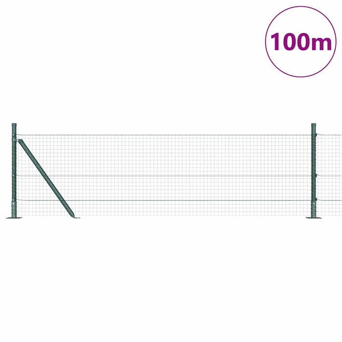 Stâlp de gard. Verde 100 x 0,4 m (plasă 25 x 25 mm) Oțel și PVC - WALTI WALTI