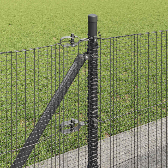 Stâlp de gard. Gri 10 x 0,4 m (plasă de 12 x 12 mm) Oțel și PVC - WALTI WALTI