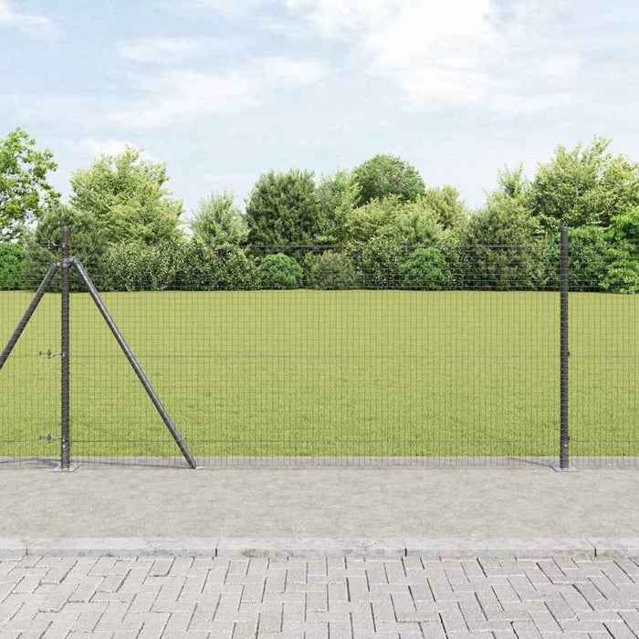Stâlp de gard. Gri 10 x 0,8 m (plasă 25 x 25 mm) Oțel și PVC - WALTI WALTI