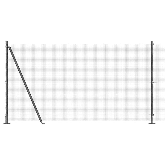 Stâlp de gard. Gri 10 x 1,2 m (16 x 16 mm plasă) Oțel și PVC - WALTI WALTI