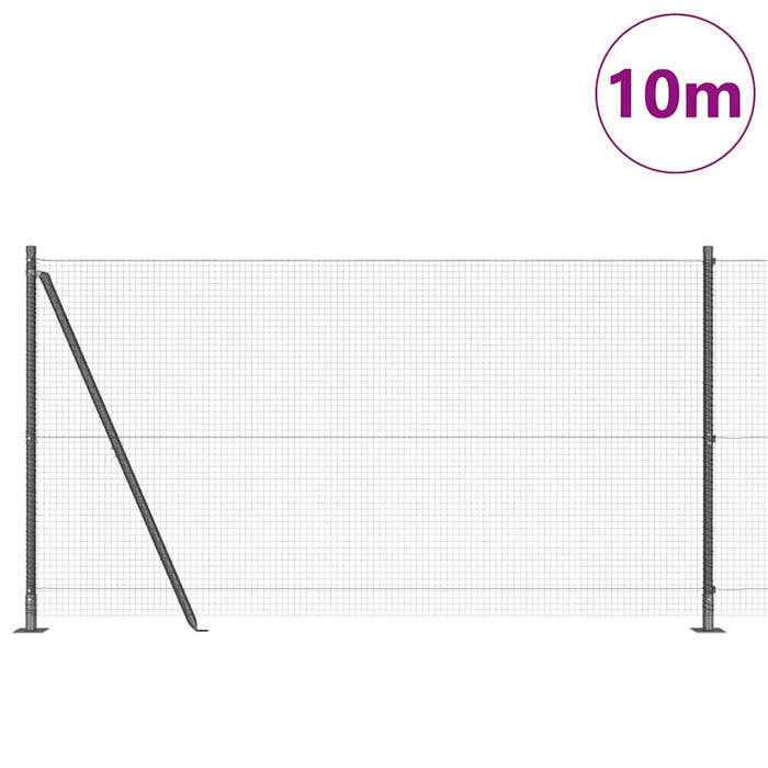 Stâlp de gard. Gri 10 x 1,2 m (19 x 19 mm plasă) Oțel și PVC - WALTI WALTI