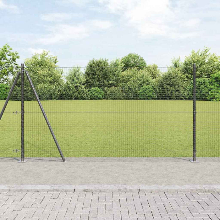 Stâlp de gard. Gri 10 x 1,2 m (25 x 25 mm plasă) Oțel și PVC - WALTI WALTI