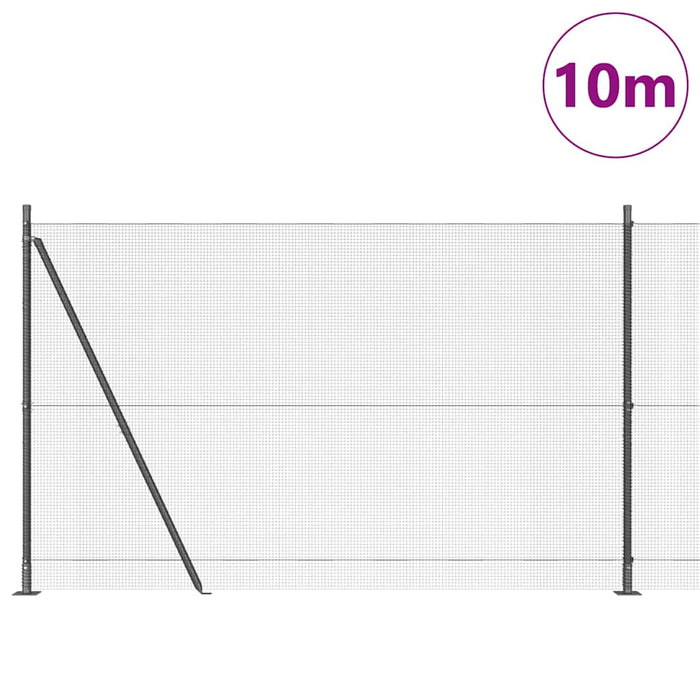 Stâlp de gard. Gri 10 x 1,4 m (plasă 12 x 12 mm) Oțel și PVC - WALTI WALTI