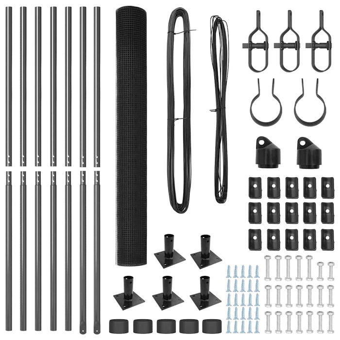Stâlp de gard. Gri 10 x 1,4 m (plasă 19 x 19 mm) Oțel și PVC - WALTI WALTI