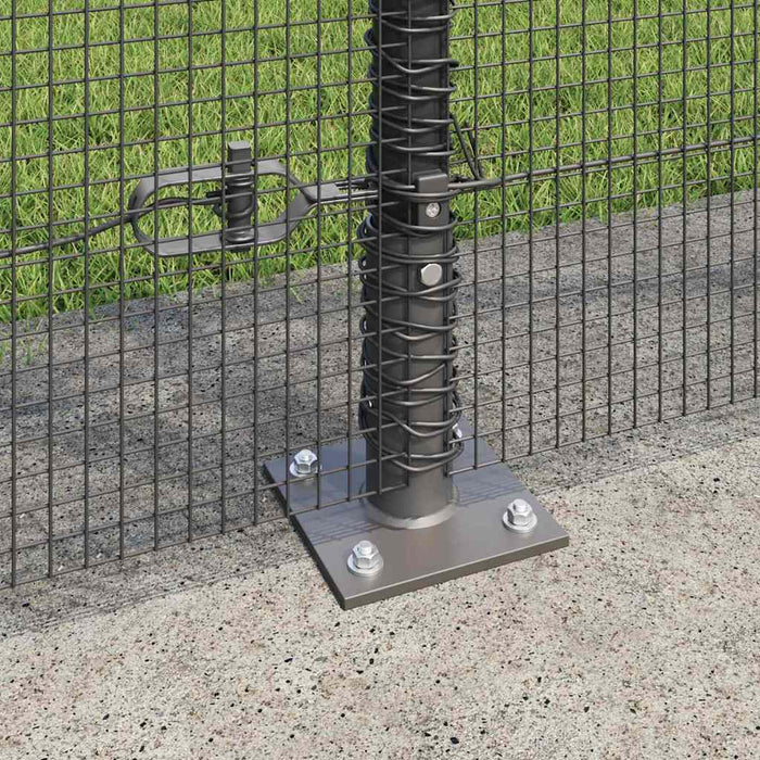 Stâlp de gard. Gri 10 x 1,6 m (plasă de 12 x 12 mm) Oțel și PVC - WALTI WALTI