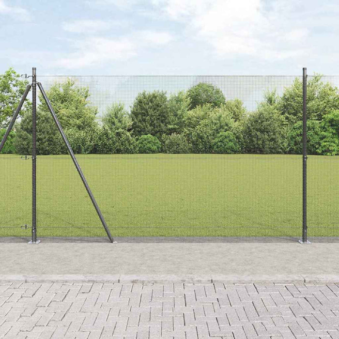 Stâlp de gard. Gri 10 x 1,6 m (plasă de 12 x 12 mm) Oțel și PVC - WALTI WALTI