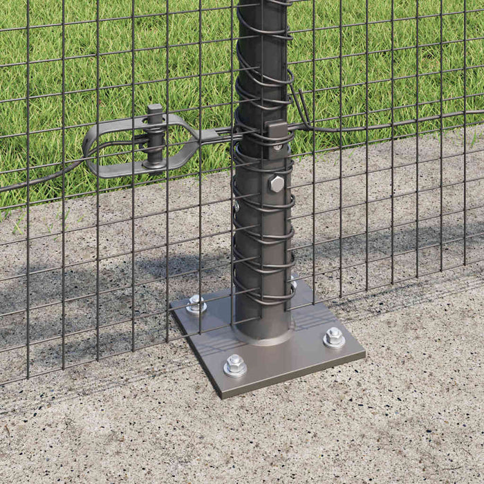 Stâlp de gard. Gri 25 x 0,4 m (plasă de 19 x 19 mm) Oțel și PVC - WALTI WALTI