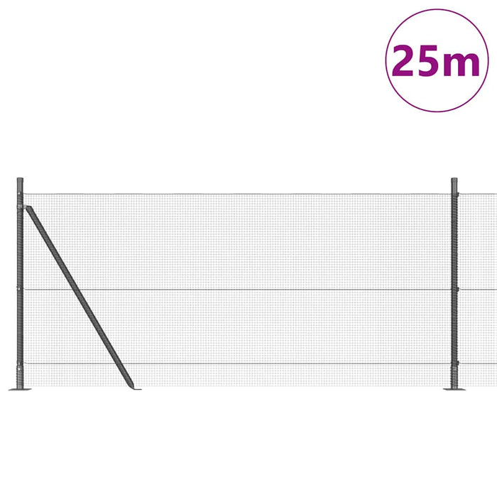Stâlp de gard. Gri 25 x 0,8 m (rând de plasă 12 x 12 mm) - WALTI WALTI