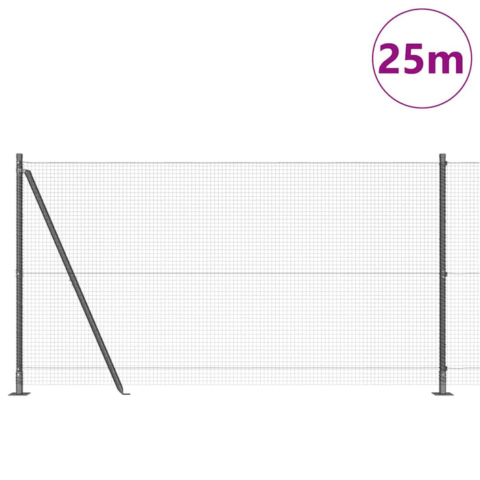 Stâlp de gard. Gri 25 x 1,2 m (plasă de 19 x 19 mm) Oțel și PVC - WALTI WALTI