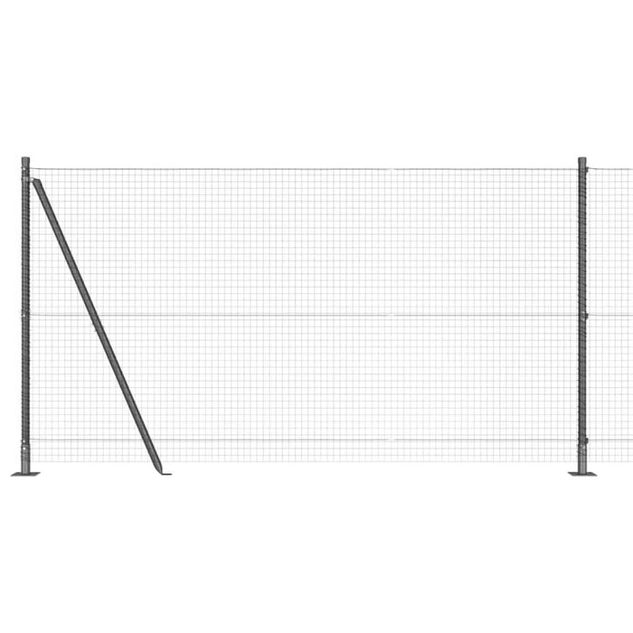 Stâlp de gard. Gri 25 x 1,2 m (25 x 25 mm plasă) Oțel și PVC - WALTI WALTI