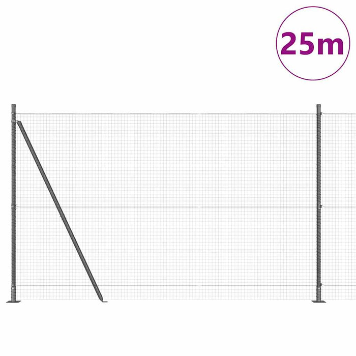 Stâlp de gard. Gri 25 x 1,5 m (plasă de 25 x 25 mm) Oțel - WALTI WALTI
