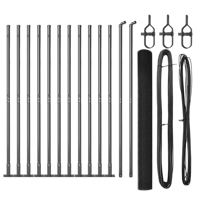 Stâlp de gard. Gri 25 x 1,6 m (plasă de 16 x 16 mm) Oțel și PVC - WALTI WALTI