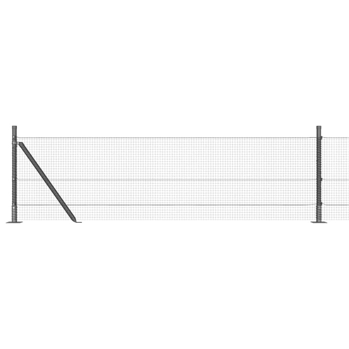Stâlp de gard. Gri 50 x 0,4 m (plasă 16 x 16 mm) Oțel și PVC - WALTI WALTI