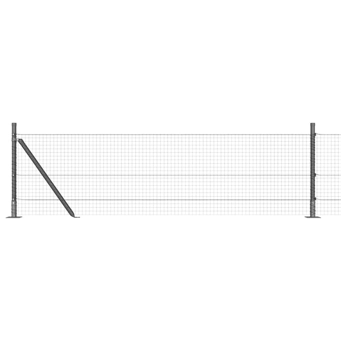 Stâlp de gard. Gri 50 x 0,4 m (25 x 25 mm plasă) Oțel și PVC - WALTI WALTI