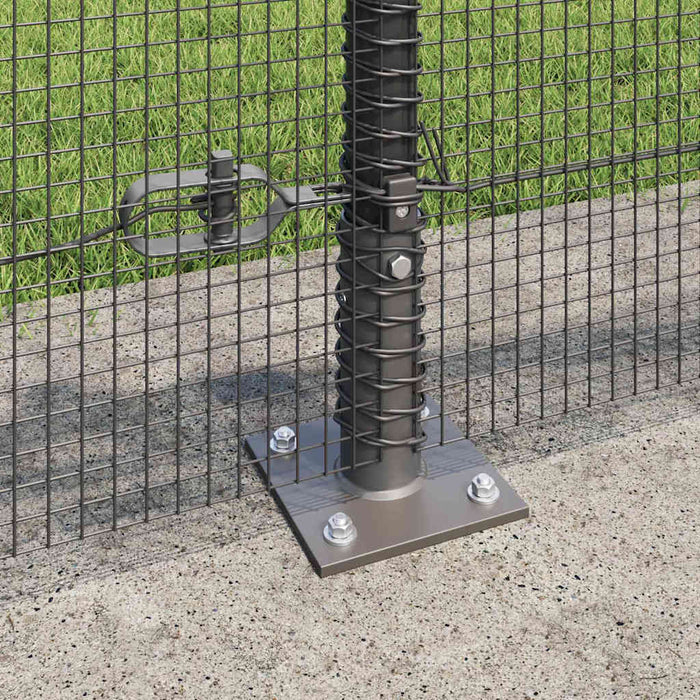 Stâlp de gard. Gri 50 x 0,6 m (plasă 12 x 12 mm) Oțel și PVC - WALTI WALTI