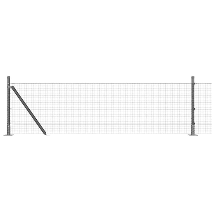 Stâlp de gard. Gri 50 x 0,6 m (plasă 19 x 19 mm) Oțel și PVC - WALTI WALTI
