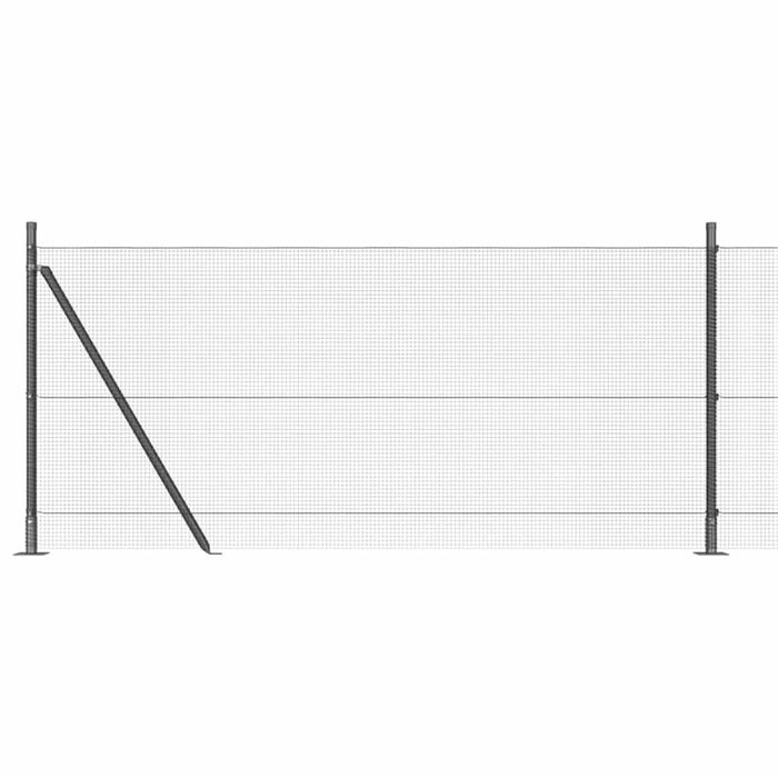 Stâlp de gard. Gri 50 x 0,8 m (plasă de 12 x 12 mm) Oțel și PVC - WALTI WALTI