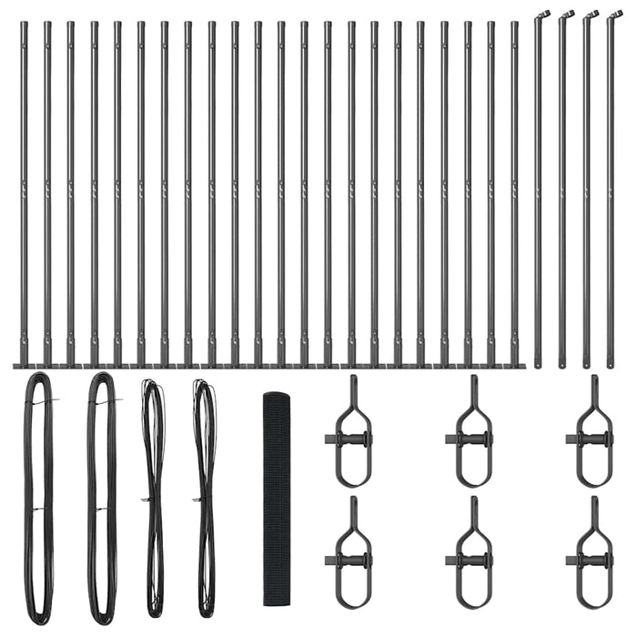 Stâlp de gard. Gri 50 x 1,2 m (plasă de 16 x 16 mm) Oțel și PVC - WALTI WALTI