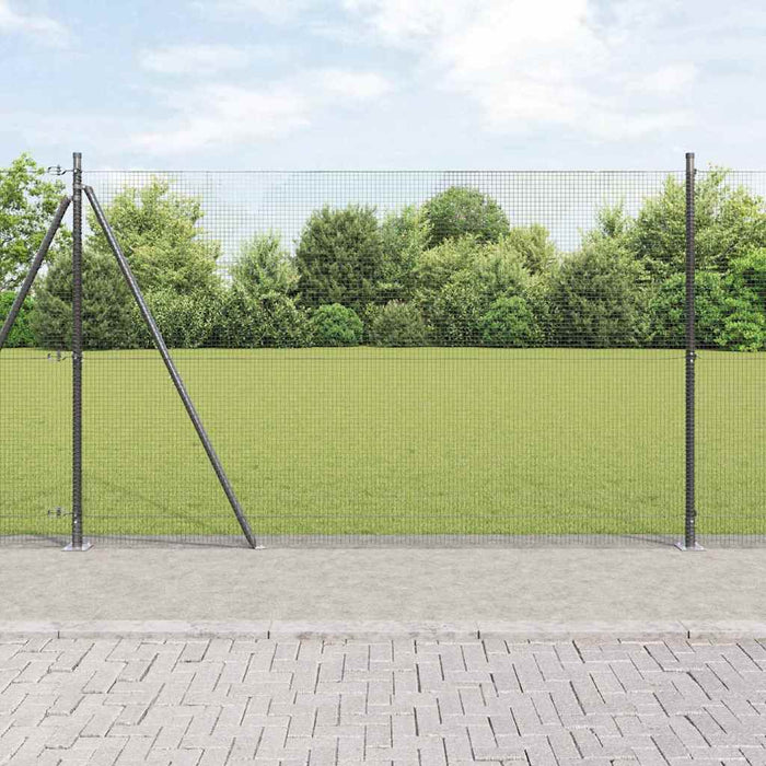 Stâlp de gard. Gri 50 x 1,4 m (16 x 16 mm plasă) Oțel și PVC - WALTI WALTI
