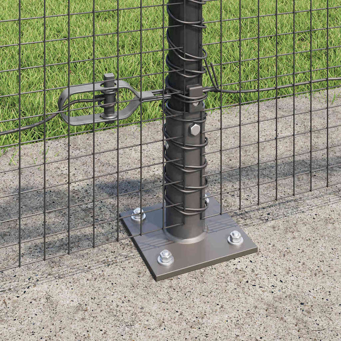 Stâlp de gard. Gri 100 x 0,6 m (plasă 25 x 25 mm) Oțel și PVC - WALTI WALTI