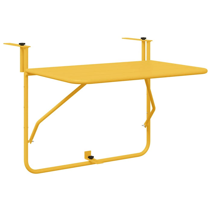 Masă Suspendată pentru Balcon Muștar 60 x 39 x 65 cm Oțel WALTI