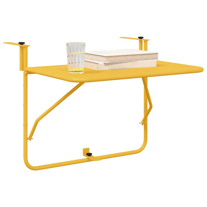 Masă Suspendată pentru Balcon Muștar 60 x 39 x 65 cm Oțel WALTI