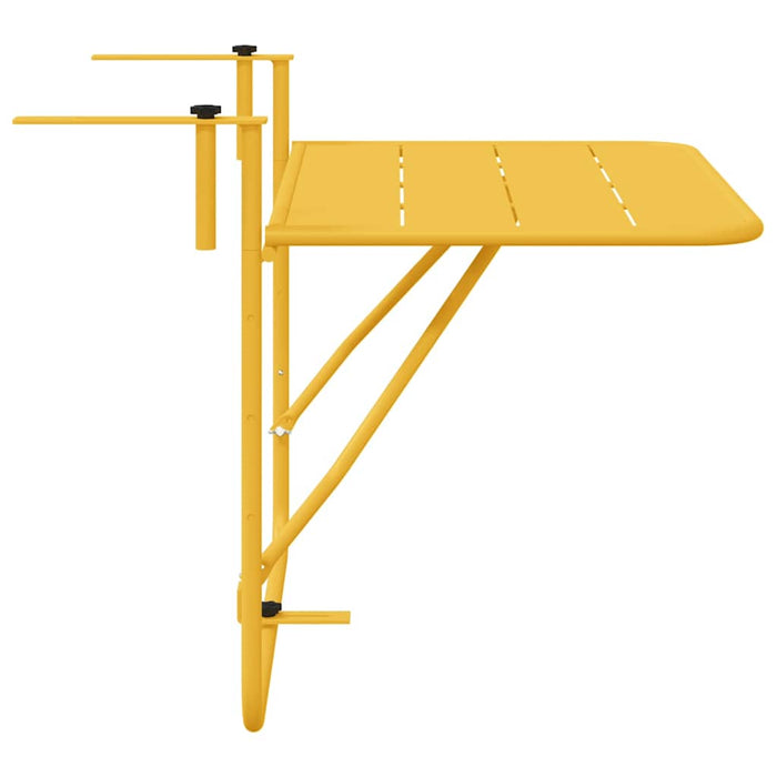 Masă Suspendată pentru Balcon Muștar 60 x 39 x 65 cm Oțel WALTI