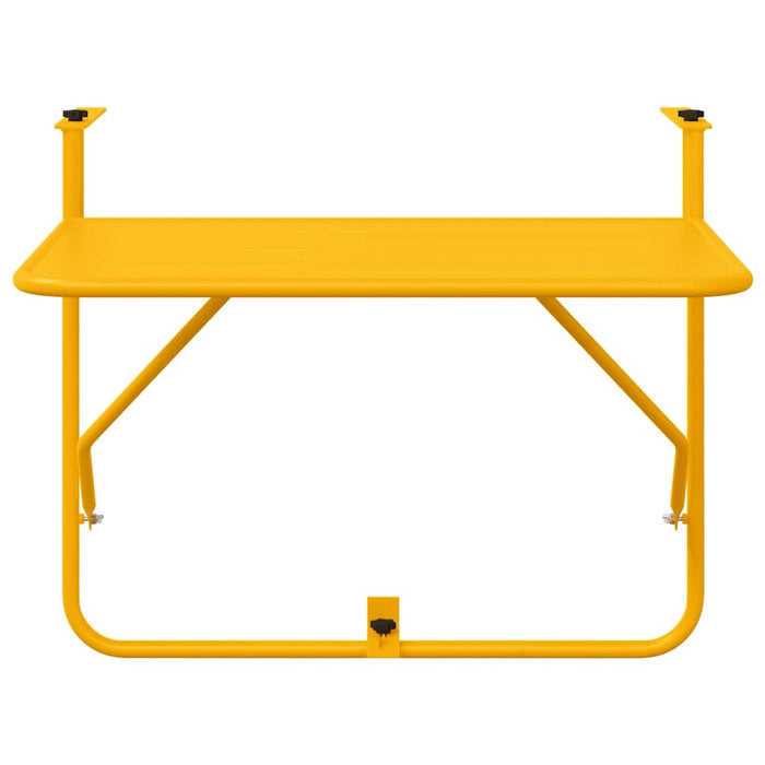 Masă Suspendată pentru Balcon Galben 60 x 39 x 65 cm Oțel WALTI