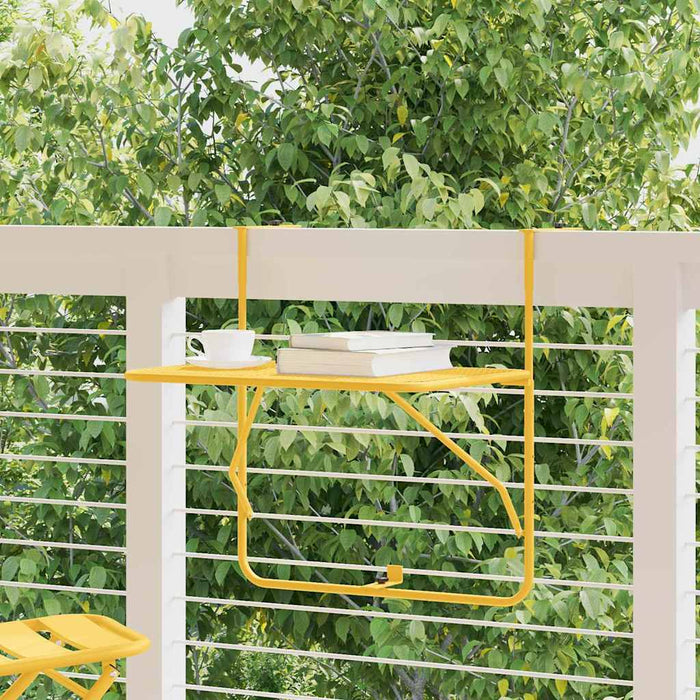 Masă Suspendată pentru Balcon Muștar 60 x 39 x 65 cm Oțel - WALTI WALTI