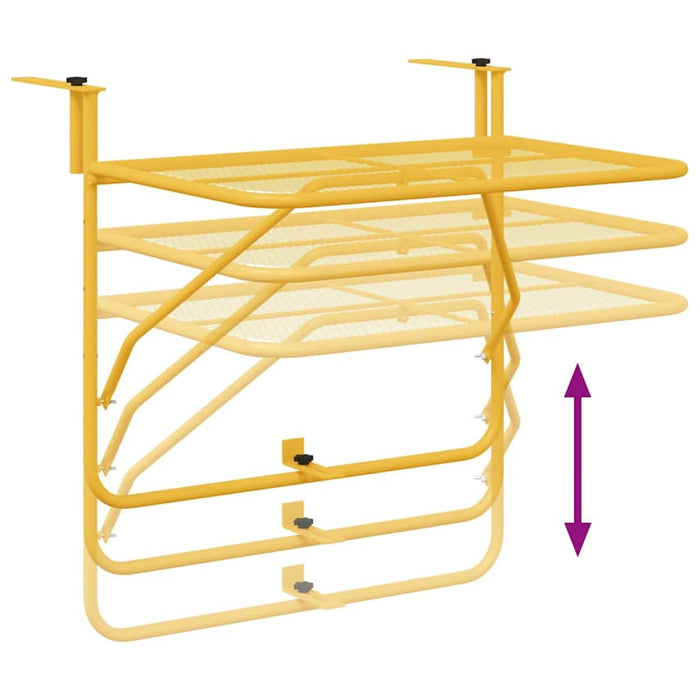 Masă Suspendată pentru Balcon Muștar 60 x 39 x 65 cm Oțel - WALTI WALTI