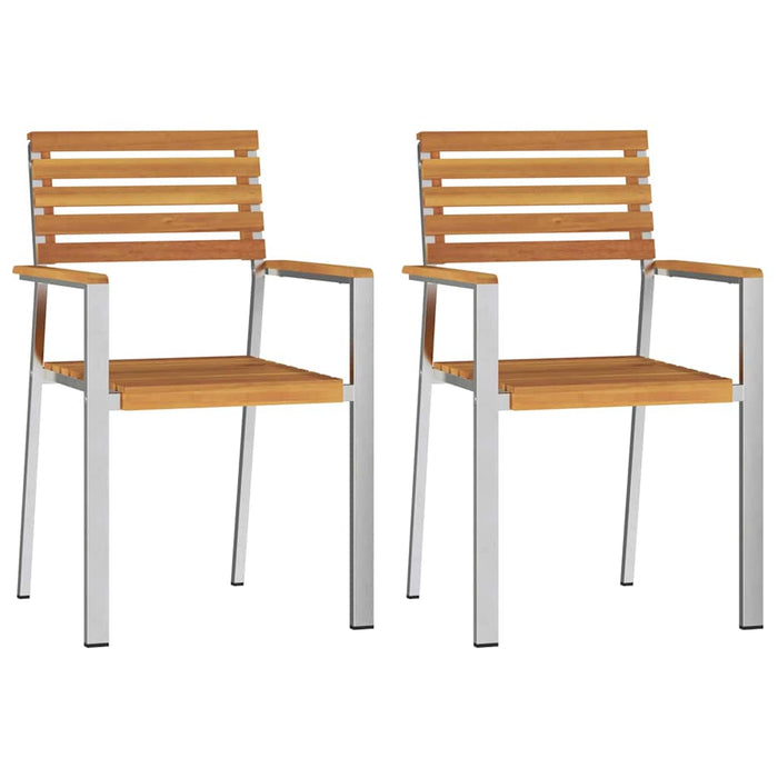 Scaun pentru Grădină 2 pcs Ulei Natural Lemn Solid de Acacia - WALTI WALTI