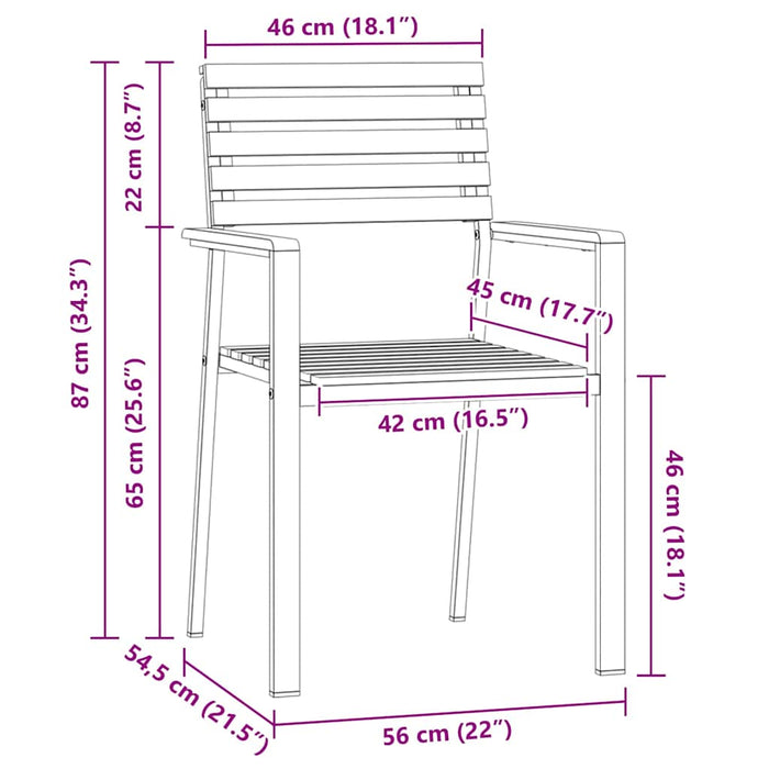 Scaun pentru Grădină 4 pcs Ulei Natural Lemn Solid de Acacia - WALTI WALTI