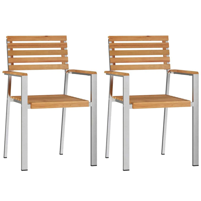 Scaun pentru Grădină 2 pcs Ulei Natural Lemn solid de tec - WALTI WALTI