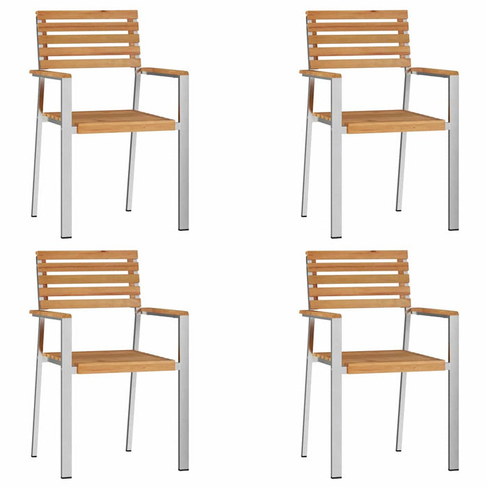 Scaun pentru Grădină 4 pcs Ulei Natural Lemn solid de tec - WALTI WALTI