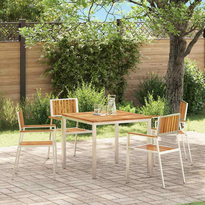 Scaun pentru Grădină 4 pcs Maro Lemn Solid de Acacia - WALTI WALTI